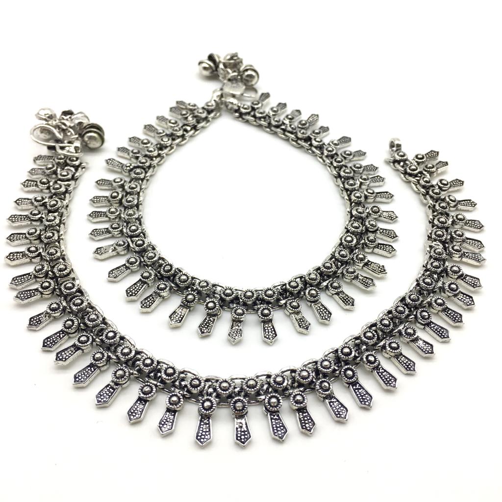 Digital Dress Room Traditional Silver Plated Anklet Payal