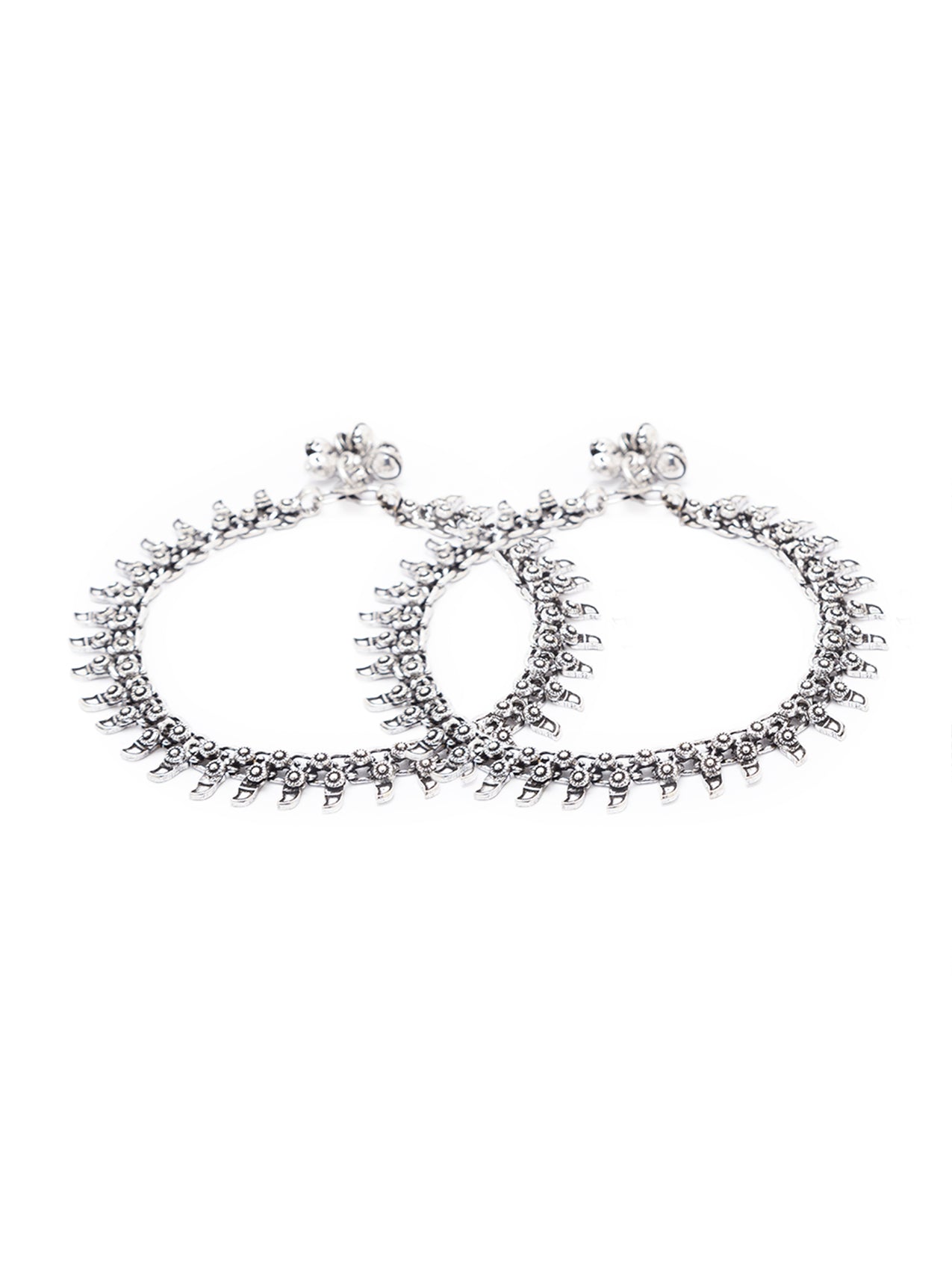 Digital Dress Room Oxidised German Silver Plated Anklet