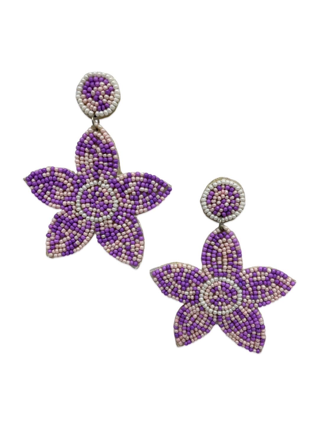 Colourful Beaded Flower Dangler Earring