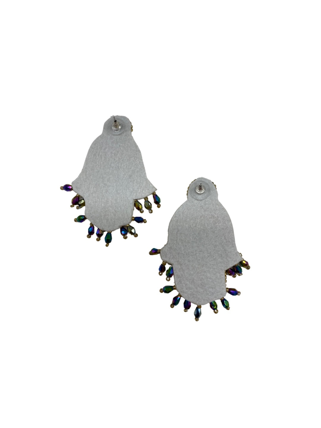 Colourful Beaded Hamsa Evil Eye Dangle Earring