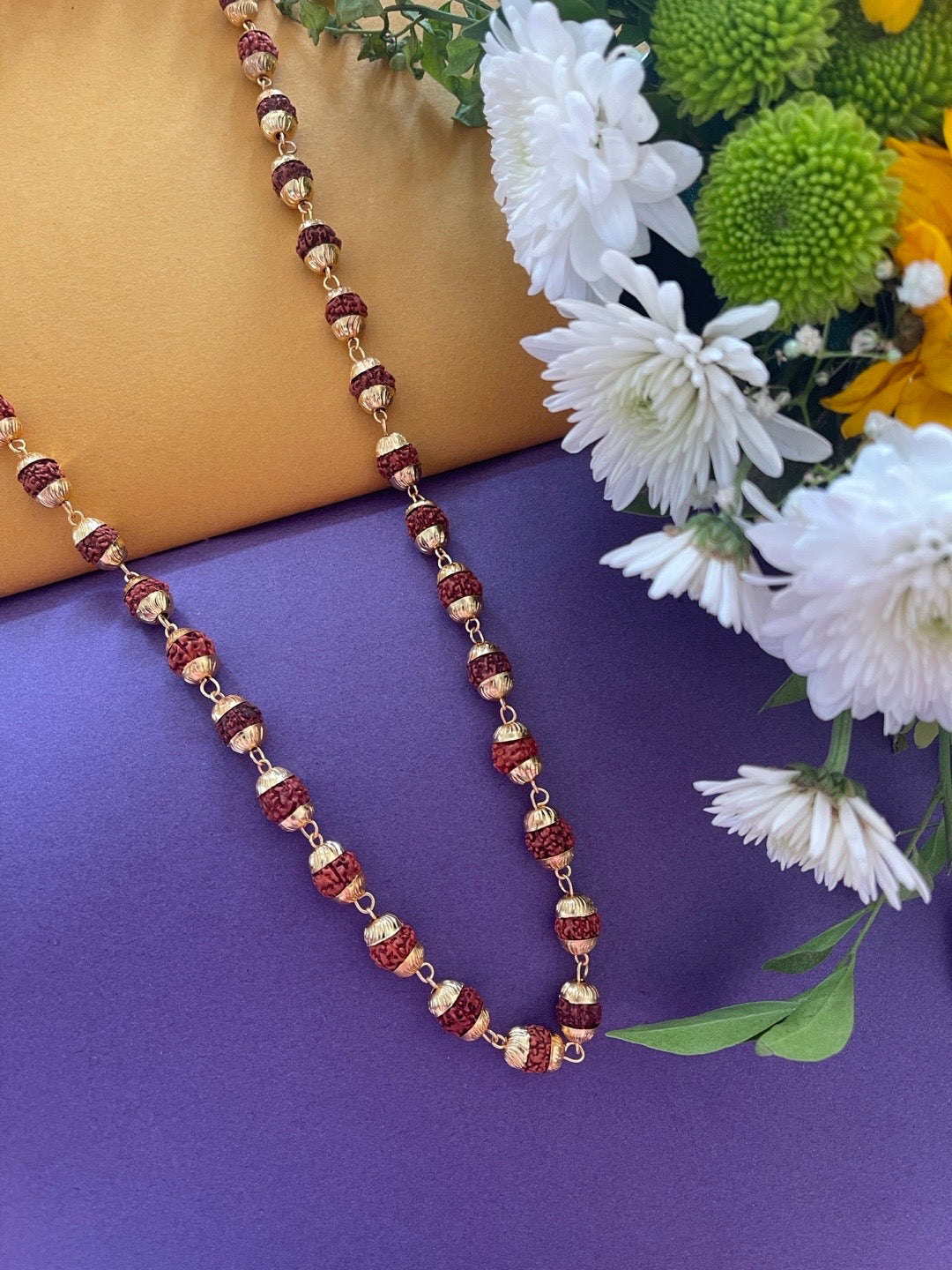 Gold Plated Rudraksha Mala