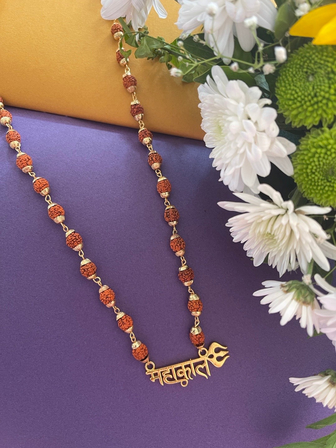 Rudraksha Mala Trishul Mahakal Pendent
