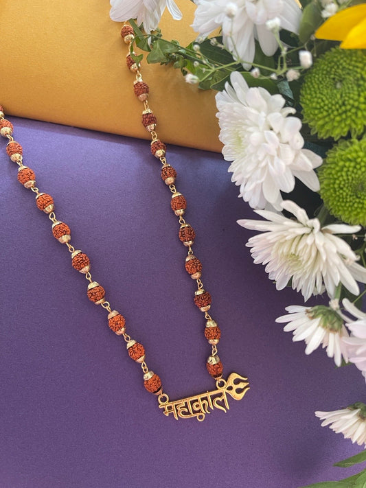 Rudraksha Mala Trishul Mahakal Pendent