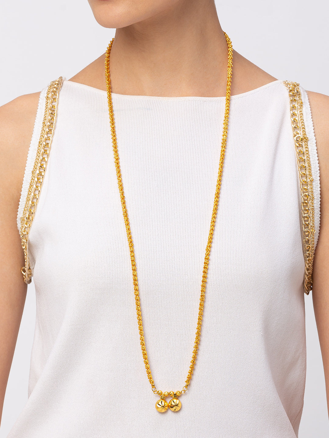 Digital Dress Room Digital Dress Room One Gram Gold Plated Long Mangalsutra मंगलसूत्र Latest Design Tanmaniya/Long Gold Chain Vati Pendant New Mangalsutra Designs For Women (37 Inches)