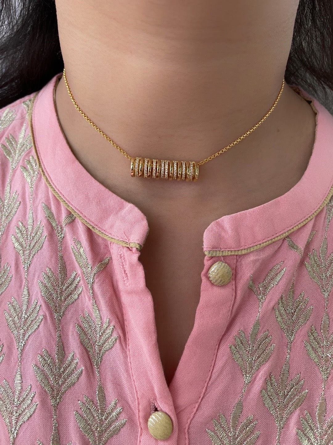 Gold filled choker on sale necklace