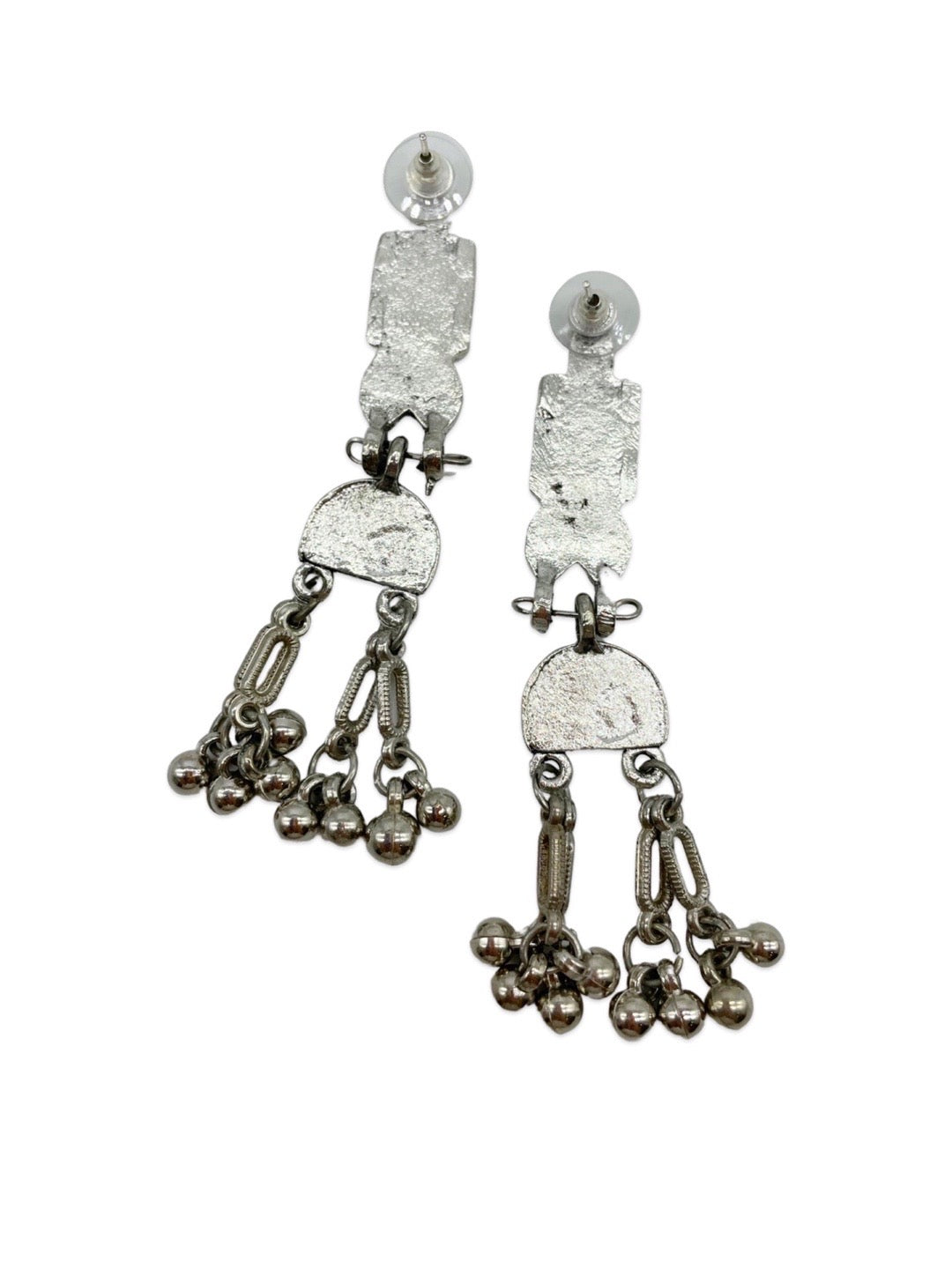 Boho Oxidized Choker Necklace Set With Earrings Multicolor Enamal Design