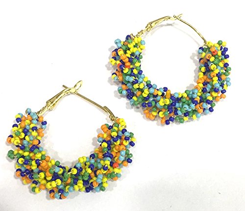 Fashion/Costume Jewellery Handcrafted Beads Hoop Earrings For Women/Girls
