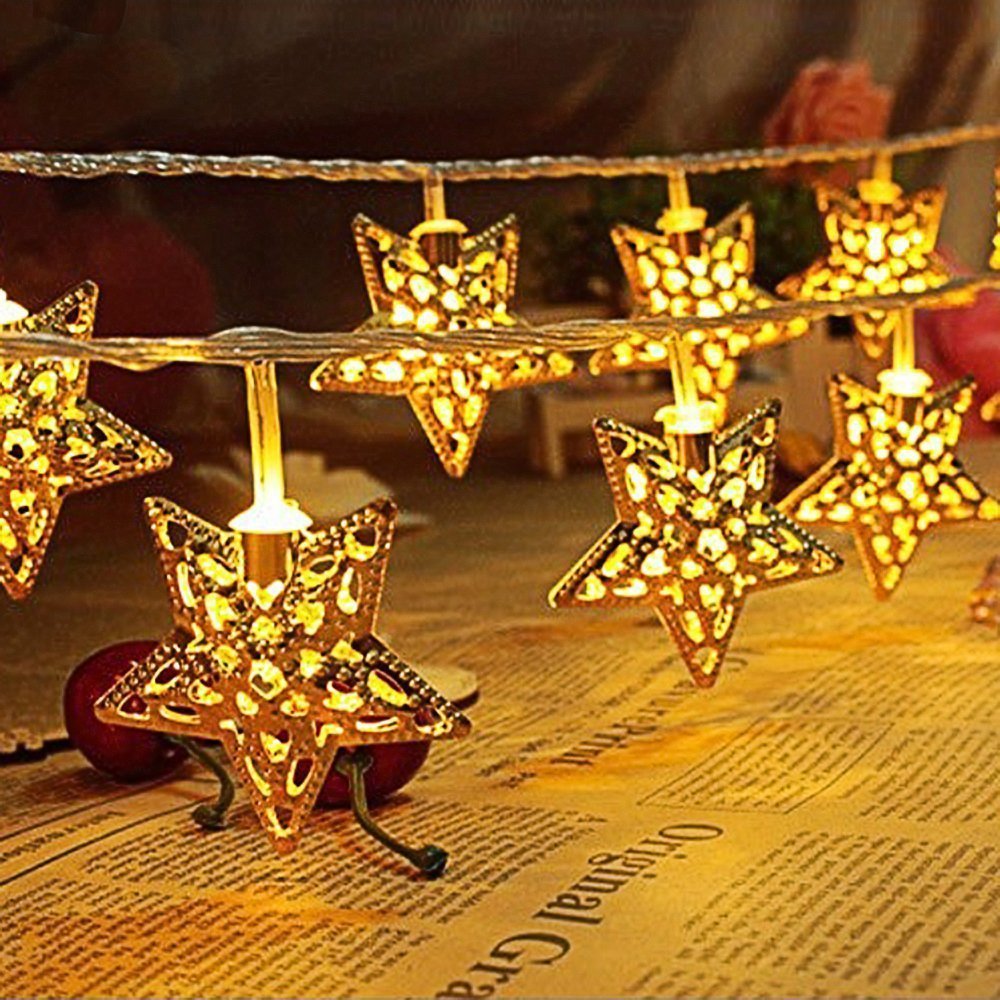 Golden Star Christmas Fairy Lights 20 pcs Digital Dress Room Golden Star Christmas Fairy Lights 20 pcs Digital Dress Room