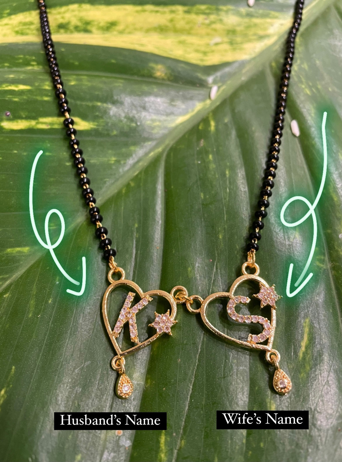 Short Mangalsutra Designs Husband Wife Couple Custom Name