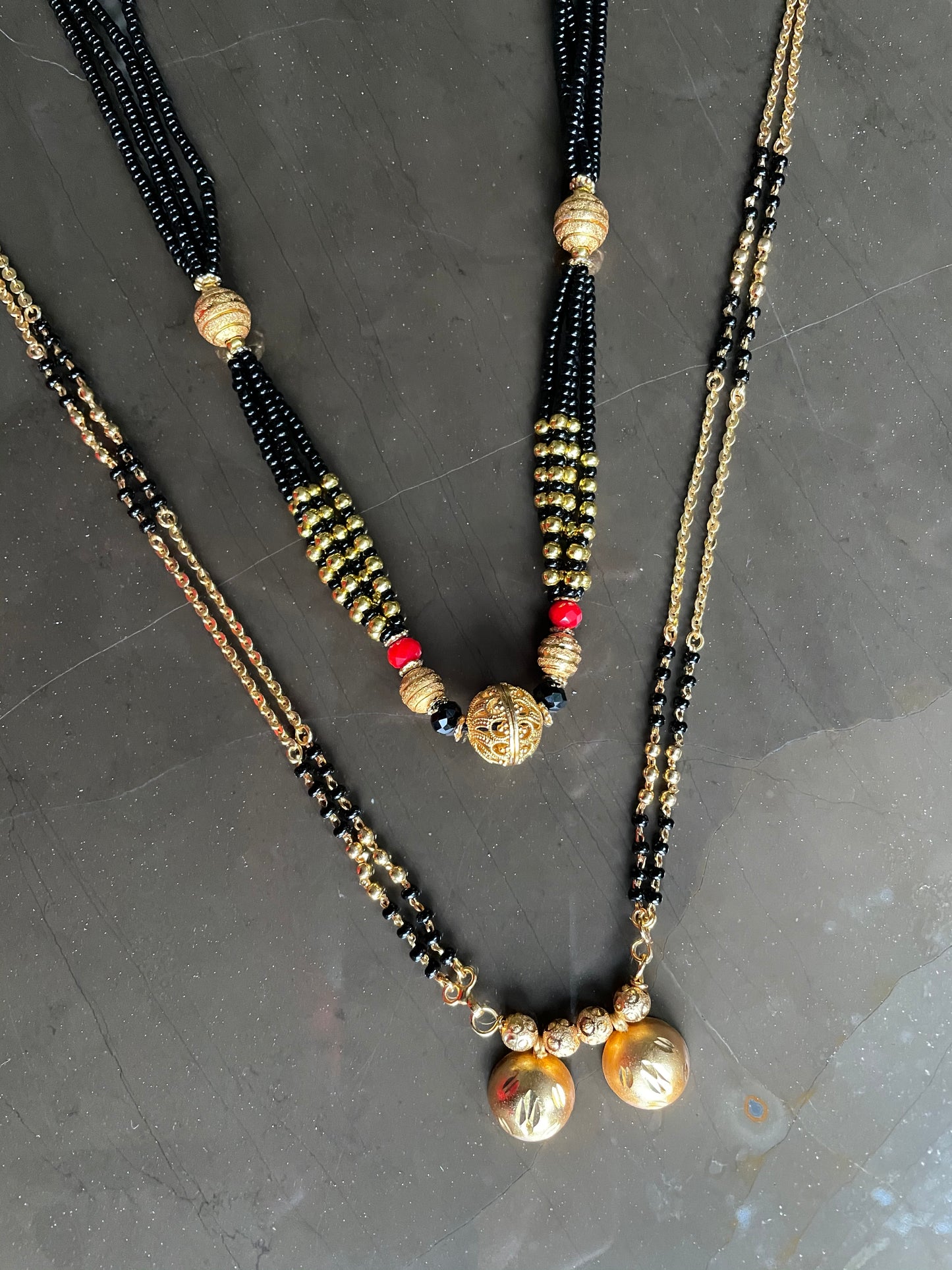 Combo Offer (Set of 2) Gold Plated Short Mangalsutra Design & Long Mangalsutra Design With 2 Vati Pendent