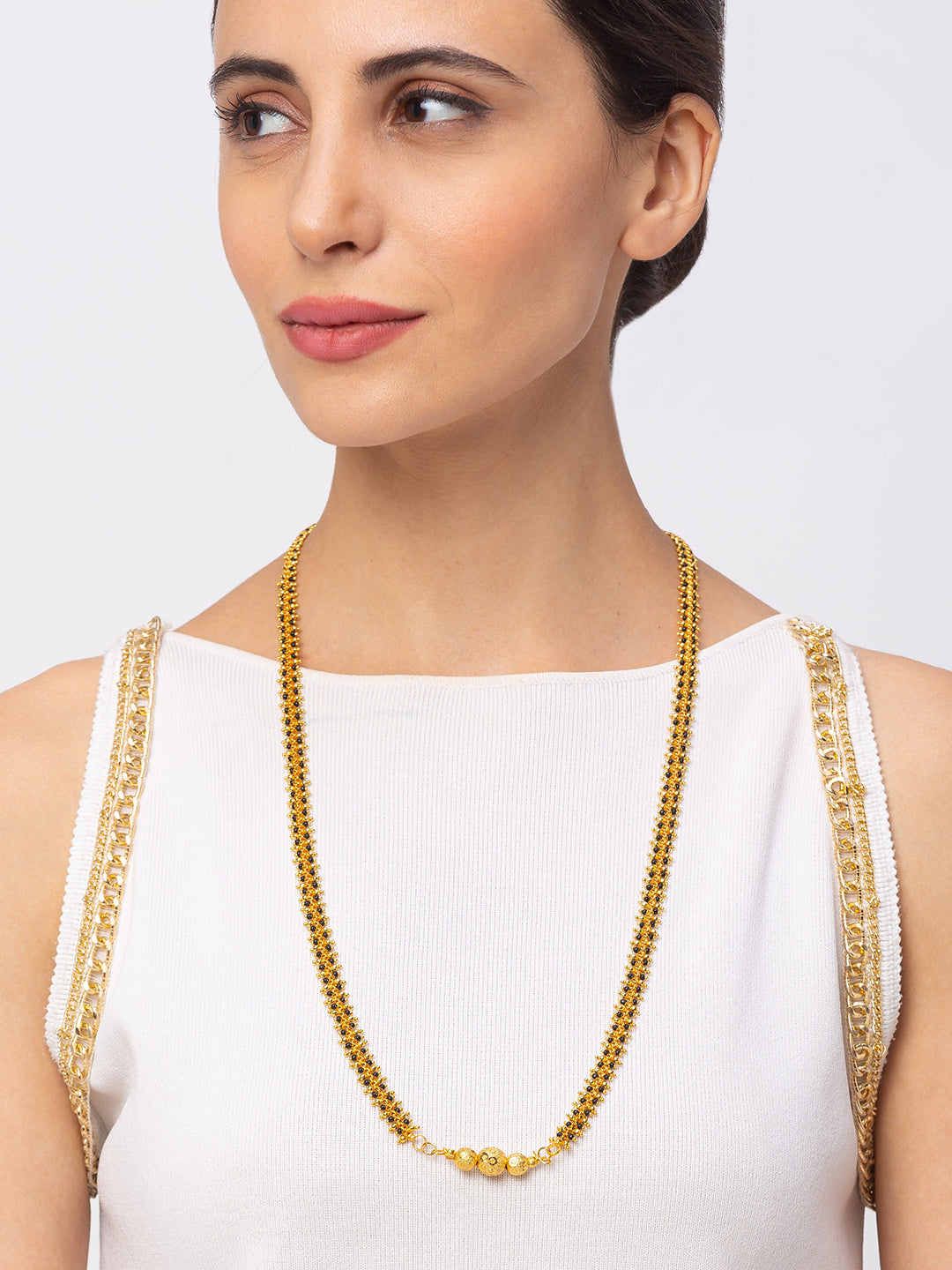 Combo Set of 2 Mangalsutra Designs Gold Plated Leaf Pattern Designs South Indian Style