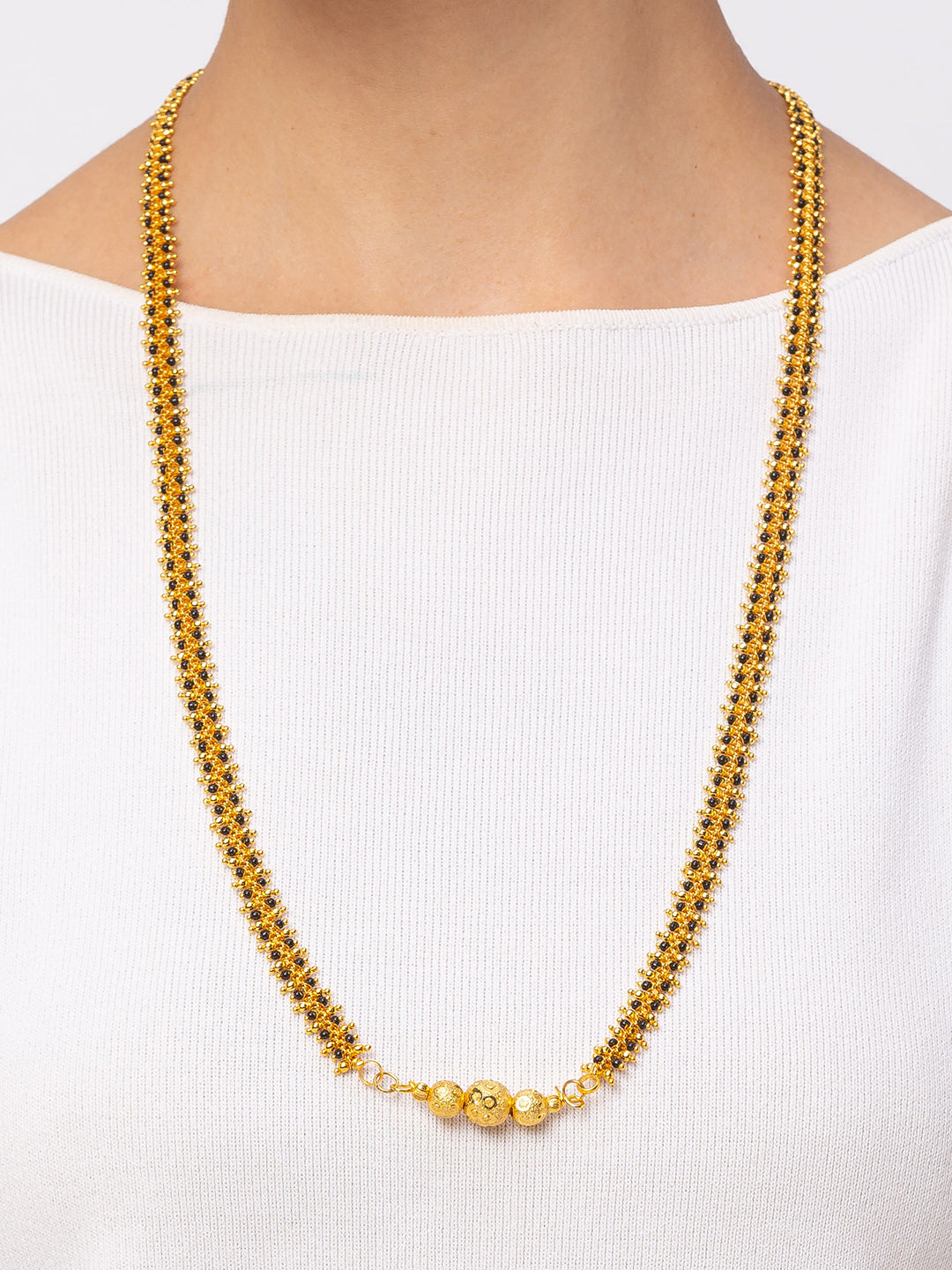 Combo Set of 2 Gold Plated Short Mangalsutra Designs and Long Mangalsutra Designs Ball Shape Pendant