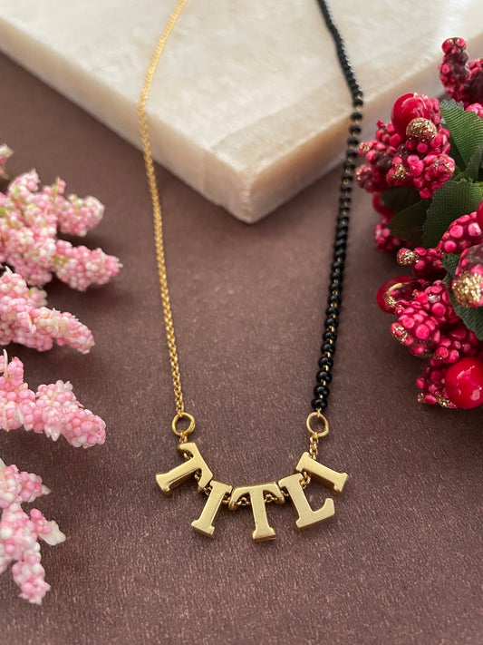 Name With Half Chain - Half Mangalsutra