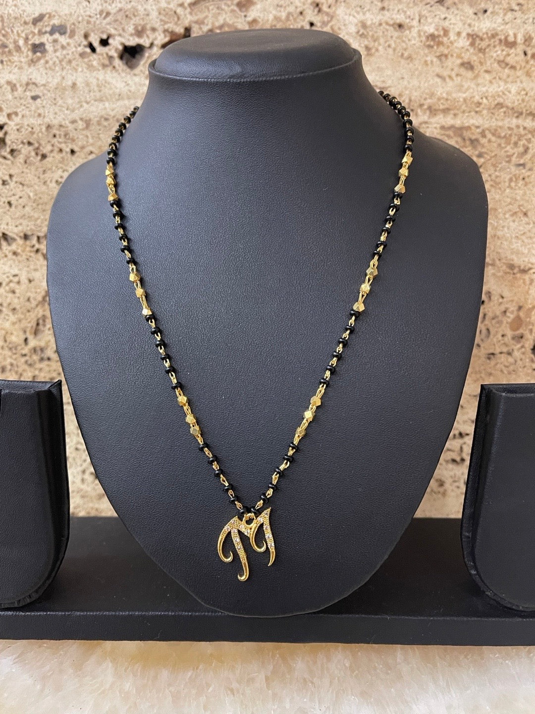 A-Z Short Mangalsutra Designs Letter Mangalsutra Gold Custom Name Mangalsutra (Length 18 Inches)