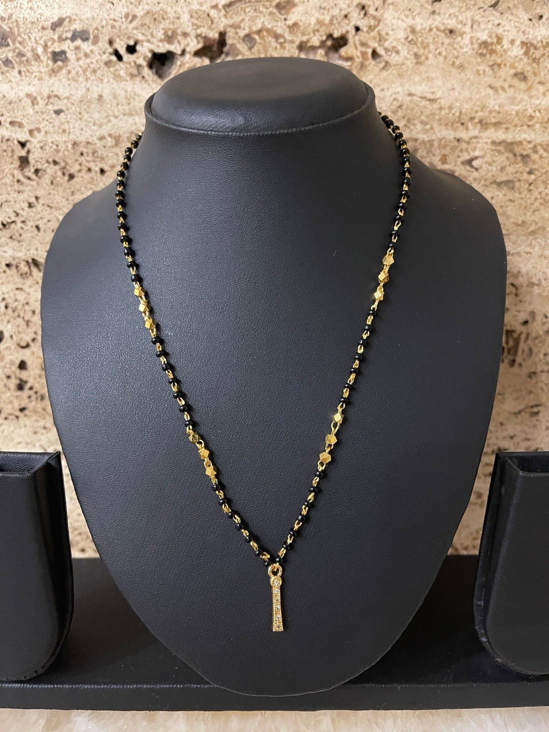 A-Z Short Mangalsutra Designs Letter Mangalsutra Gold Custom Name Mangalsutra (Length 18 Inches)