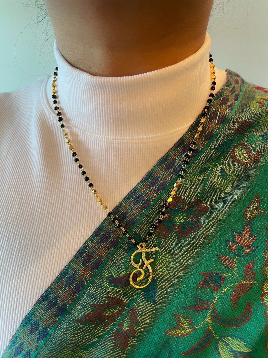 A-Z Short Mangalsutra Designs Letter Mangalsutra Gold Custom Name Mangalsutra (Length 18 Inches)