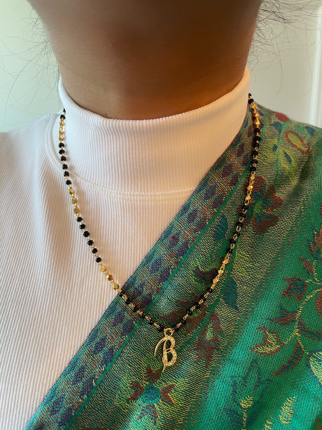 A-Z Short Mangalsutra Designs Letter Mangalsutra Gold Custom Name Mangalsutra (Length 18 Inches)