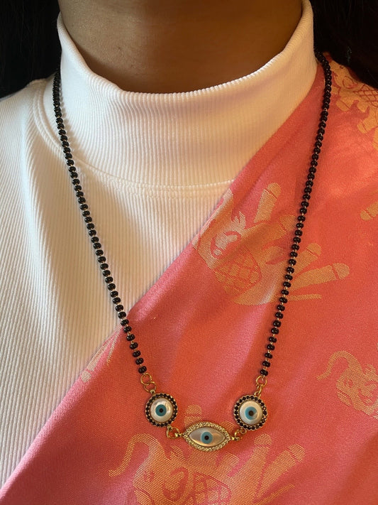 Mother of Pearl Evil Eye Short Mangalsutra Designs