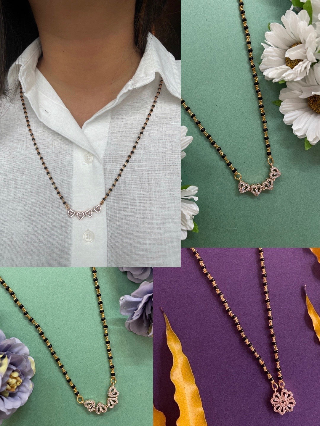 Mangnetic Heart Long Mangalsutra Designs
