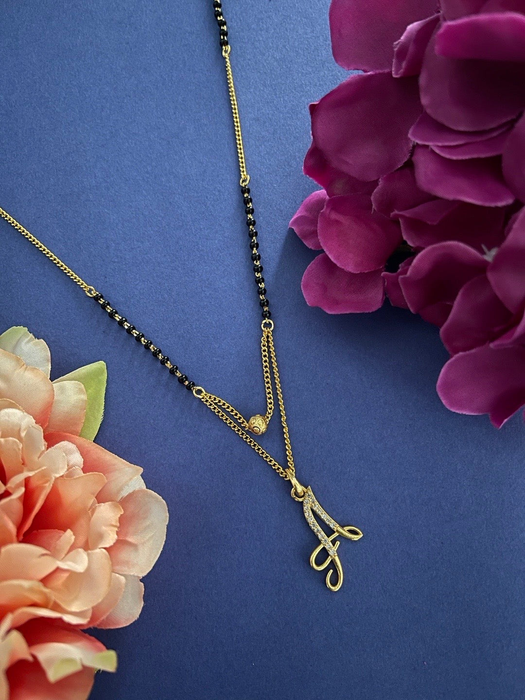 A-Z Cursive Letter Mangalsutras Short Mangalsutra Designs (20 Inches)