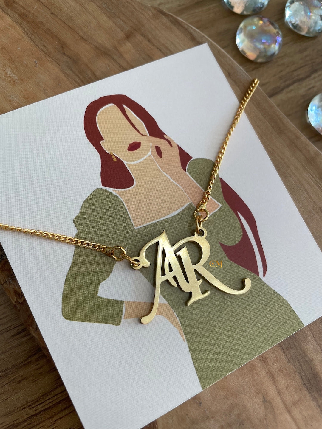 Monogram Charm Necklace Initial Letter Necklace Personalized 