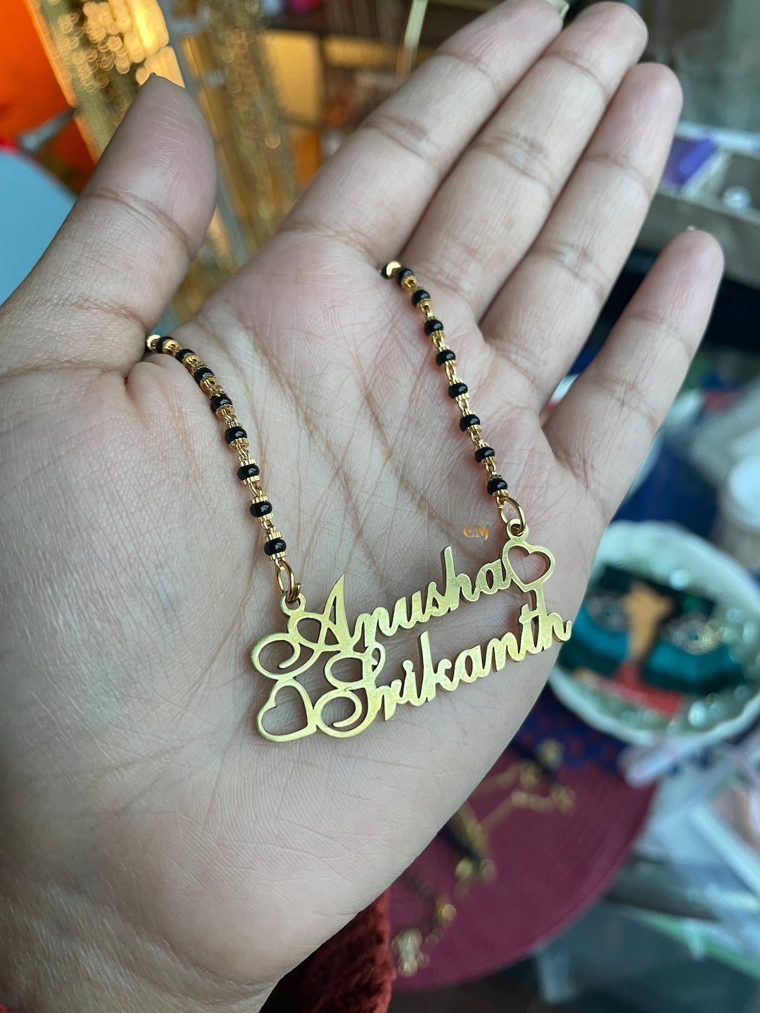 Couple Name Mangalsutra Design Double Name Necklace Couple Name