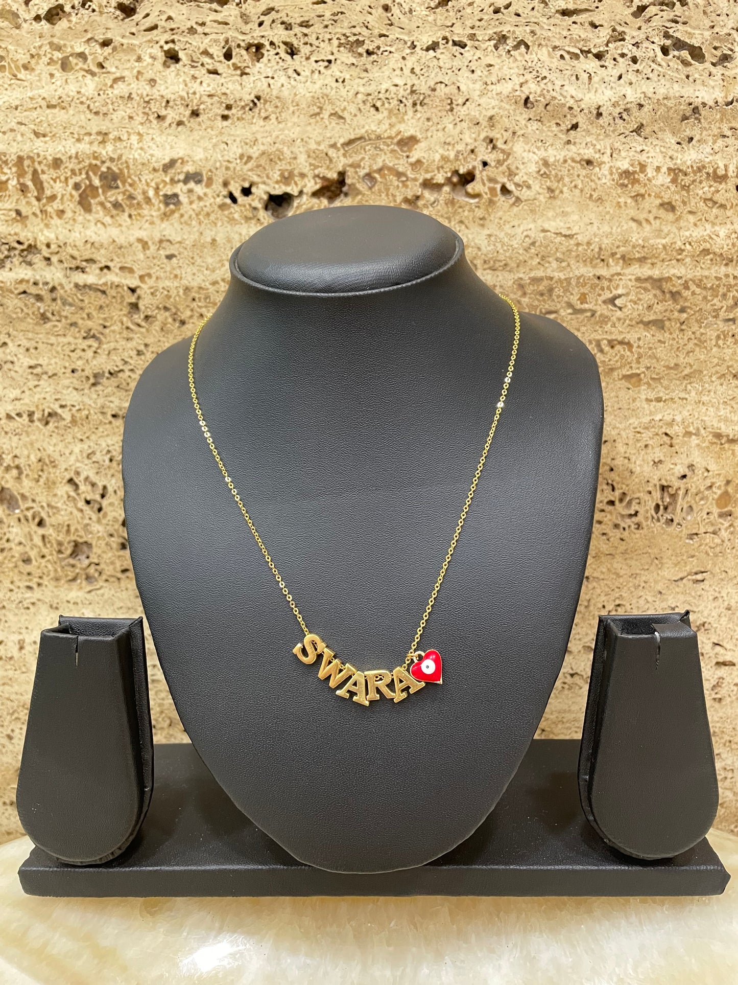 Heart Evil Eye Name Necklace