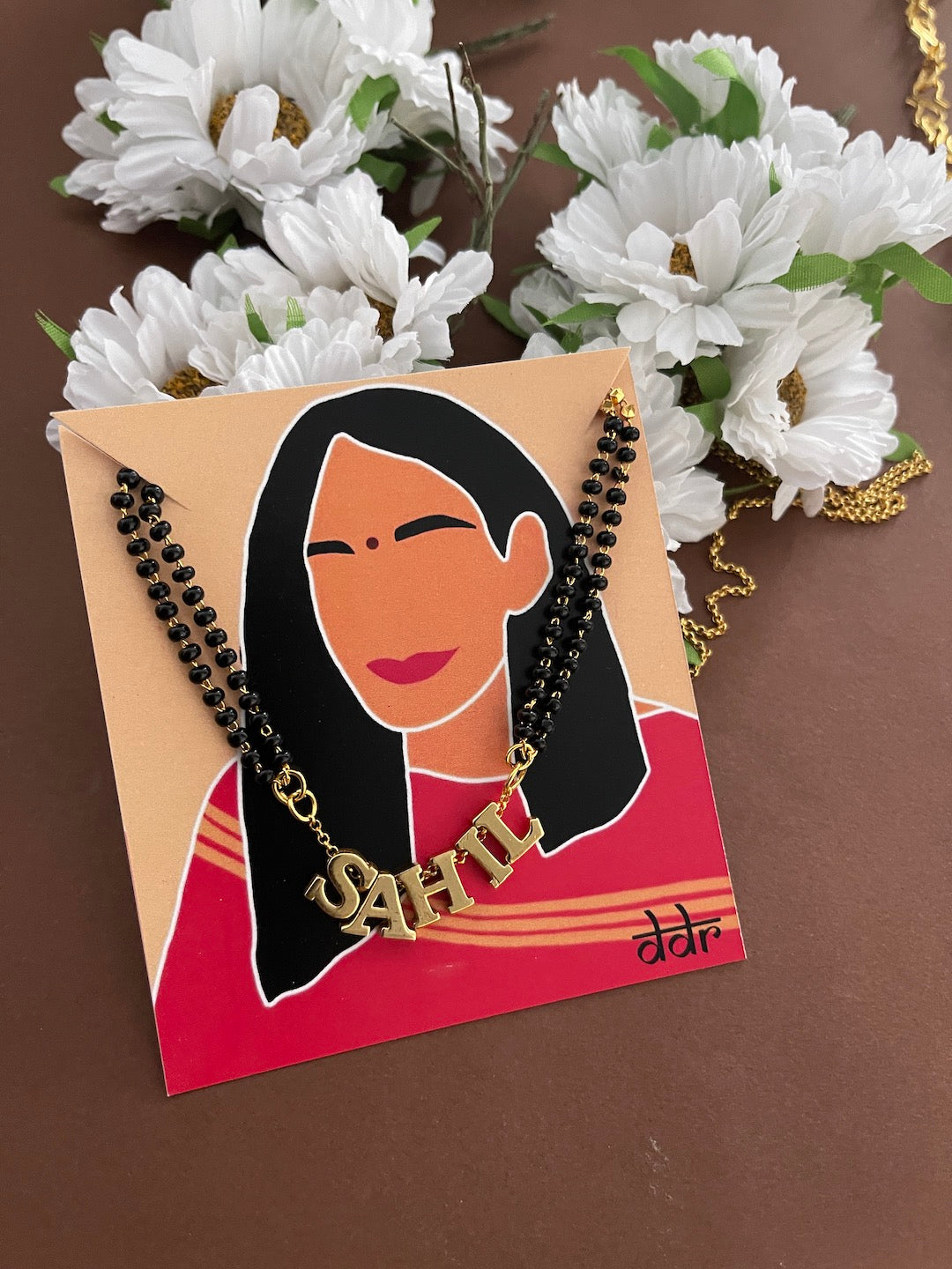 Fancy Name Mangalsutra With 2 Line Black Beads Chain | Short Mangalsutra
