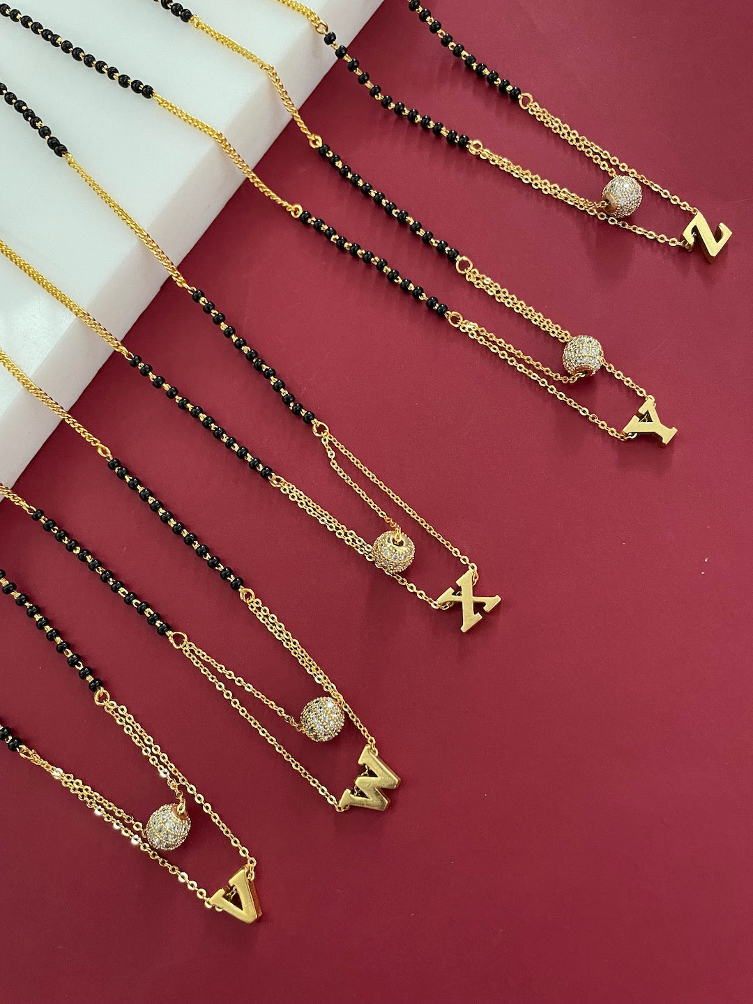 H Letter Name Alphabet Mangalsutra with Gold Plated Hand Bracelet Combo  Pack of 2