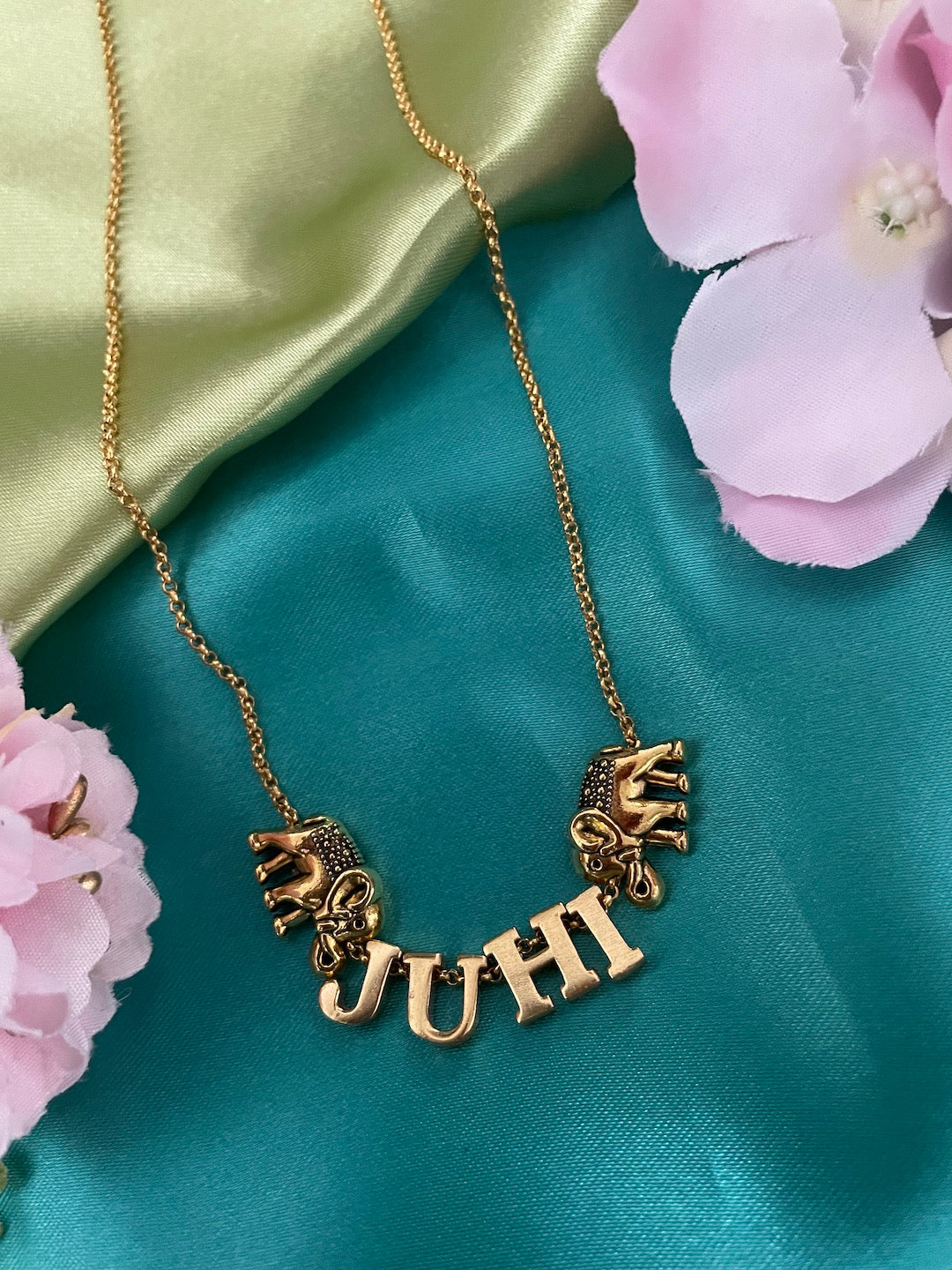 Elephant necklace with deals name