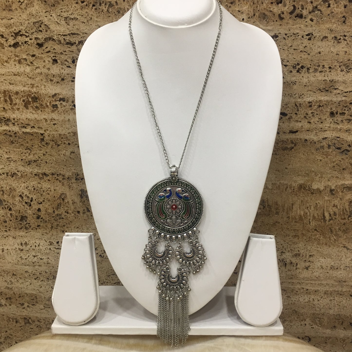 Digital Dress Room Peacock and Chandbali Design Pendent Necklace