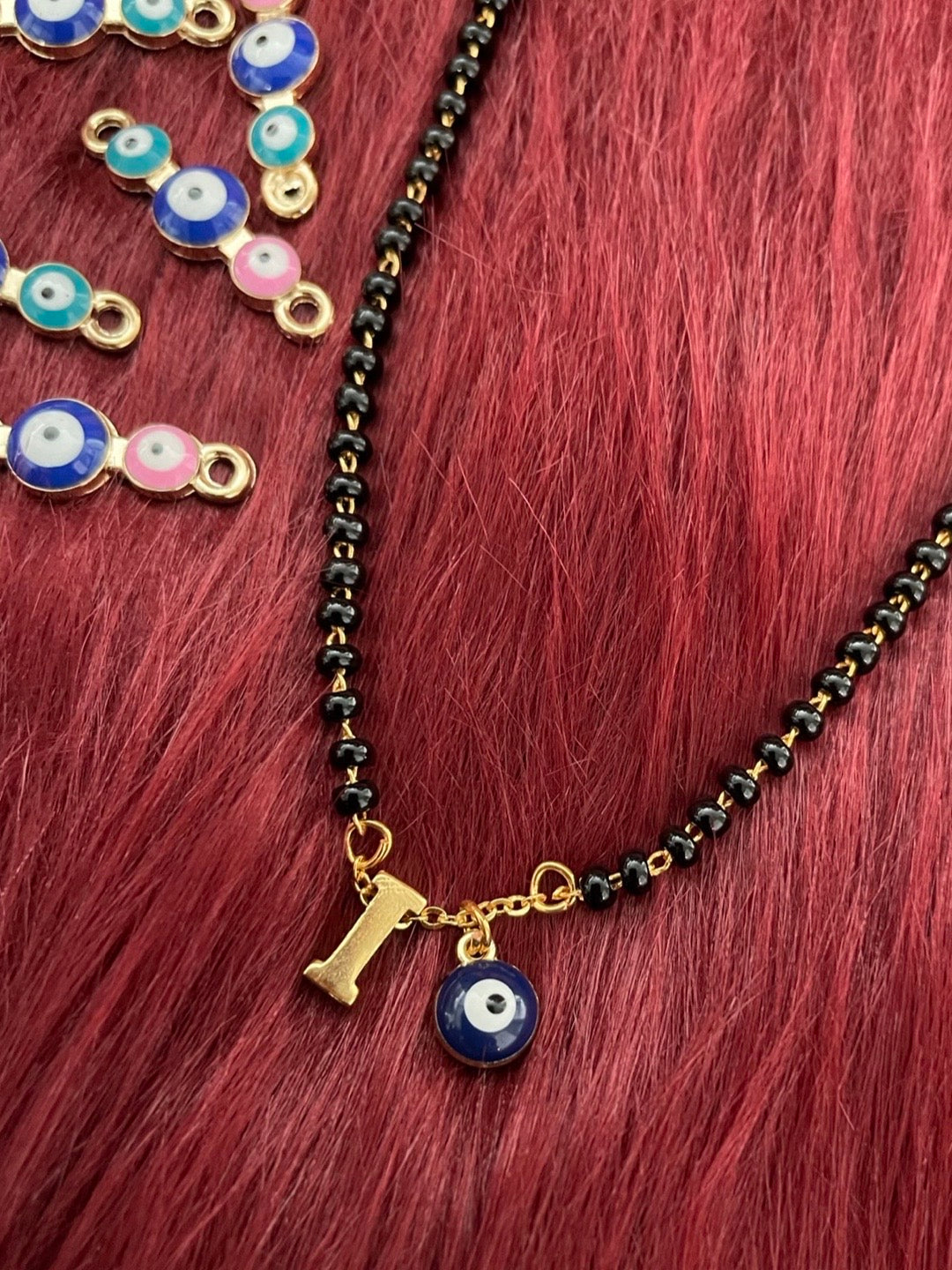 A-Z Letter Short Mangalsutra Designs with Evil Eye (20 Inches)