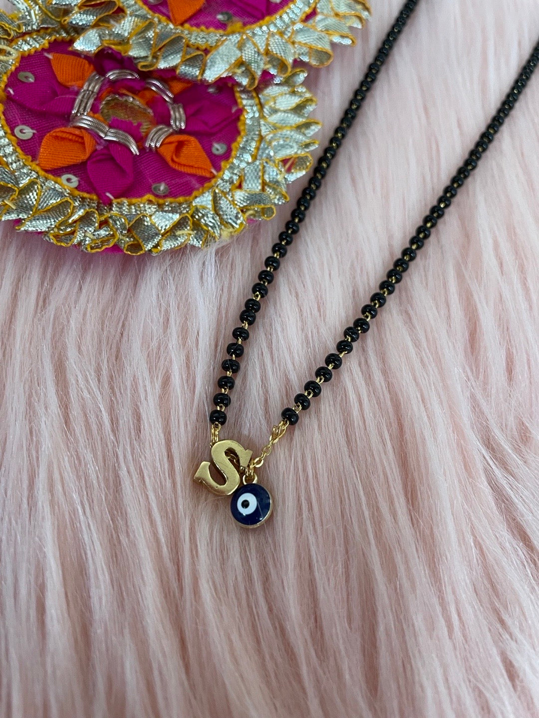 A-Z Letter Short Mangalsutra Designs with Evil Eye (20 Inches)