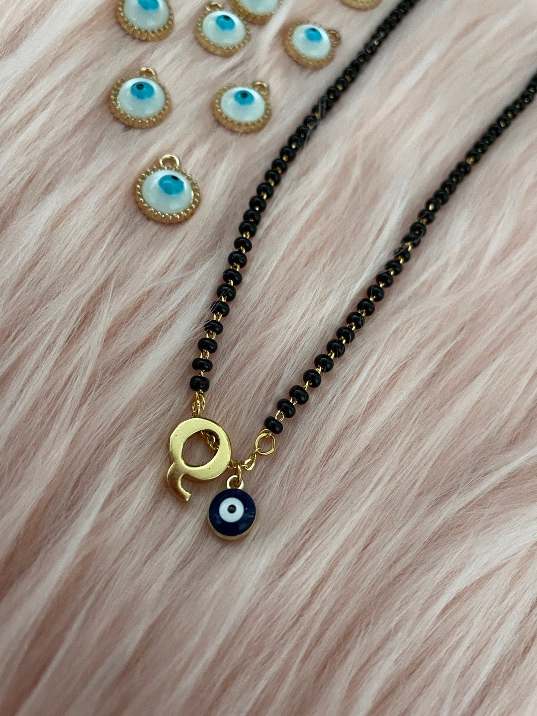 A-Z Letter Short Mangalsutra Designs with Evil Eye (20 Inches)