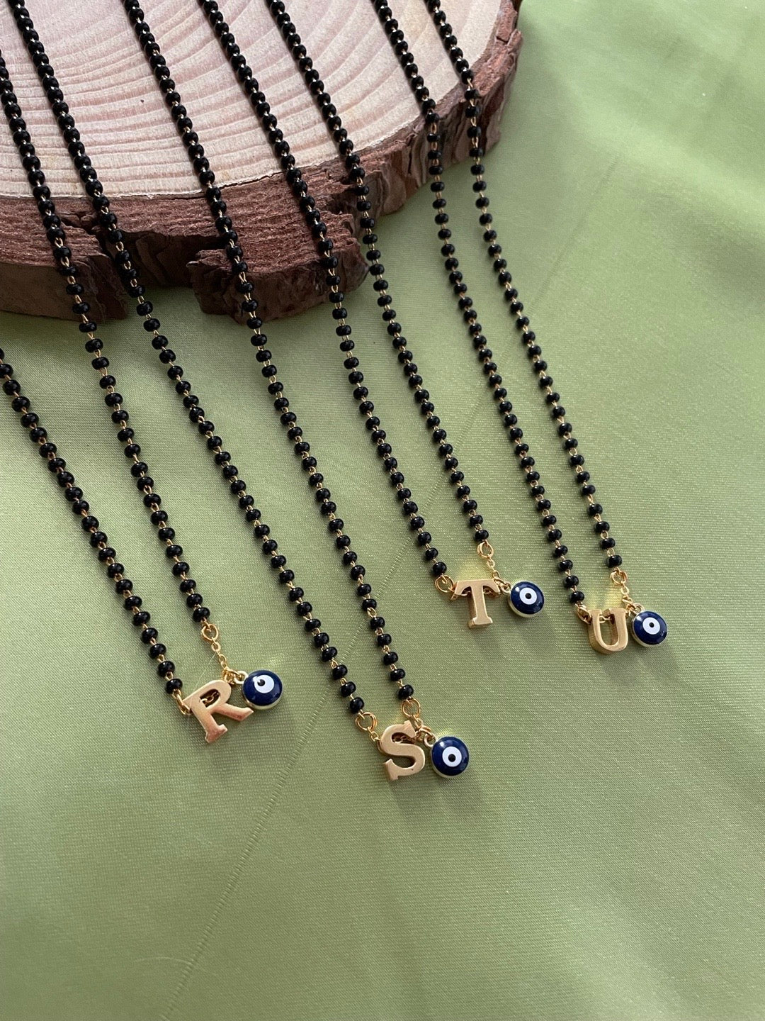 A-Z Letter Short Mangalsutra Designs with Evil Eye (20 Inches)