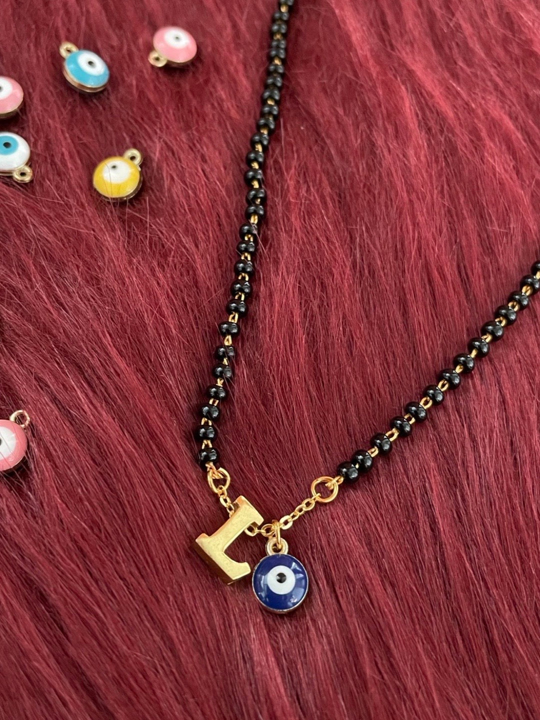 A-Z Letter Short Mangalsutra Designs with Evil Eye (20 Inches)