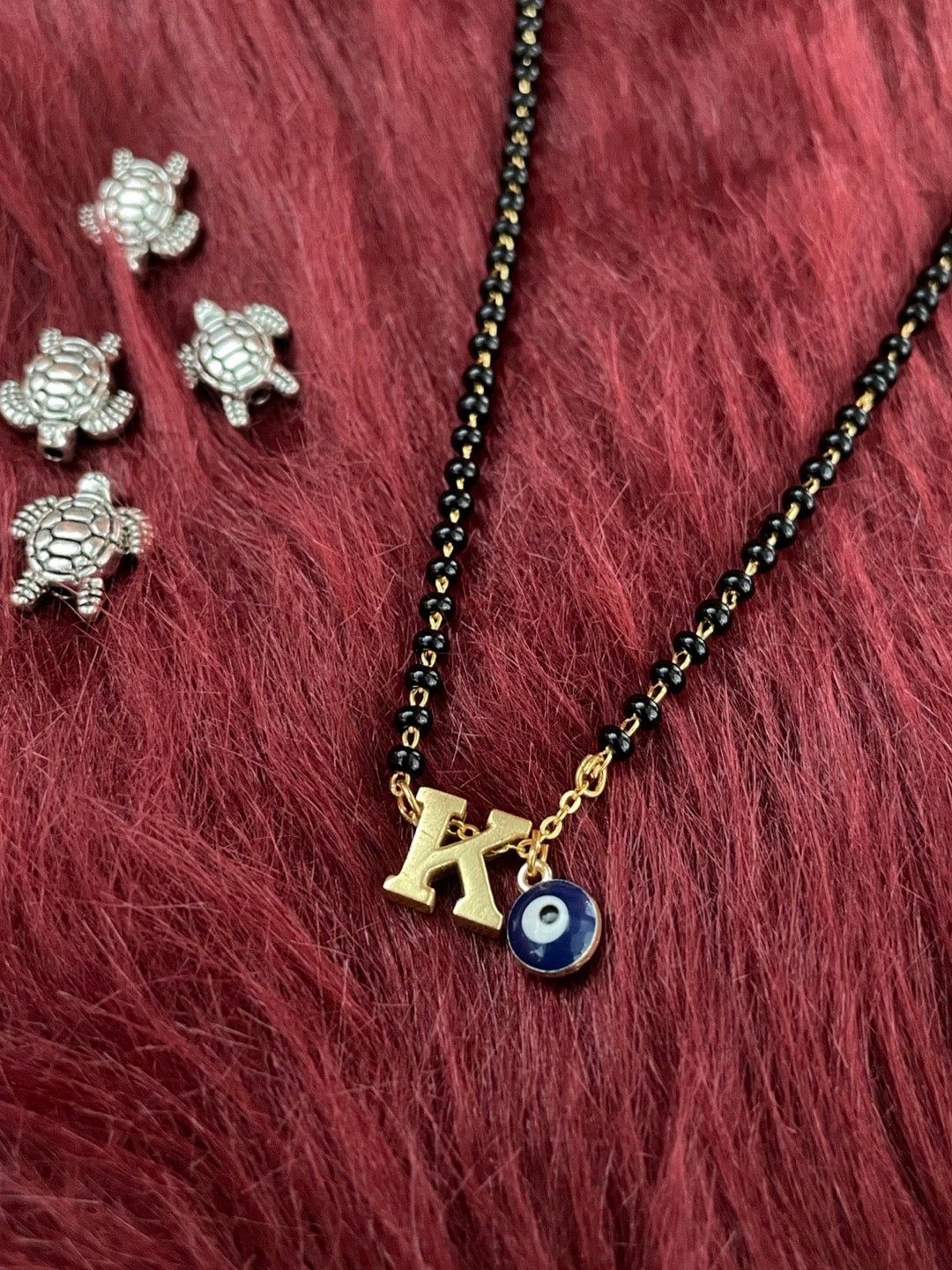 A-Z Letter Short Mangalsutra Designs with Evil Eye (20 Inches)