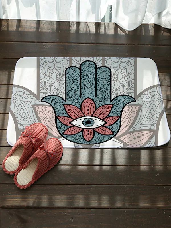 Digital Dress Room Hand And Eye Design Floor Mat