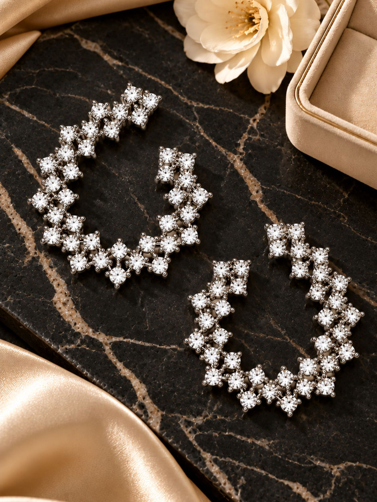 Diamond Stud Earrings for Women, CZ Jewellery Sets