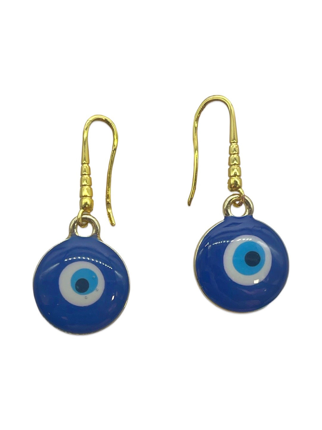 Big Round Blue Evil Eye Dangler Earrings