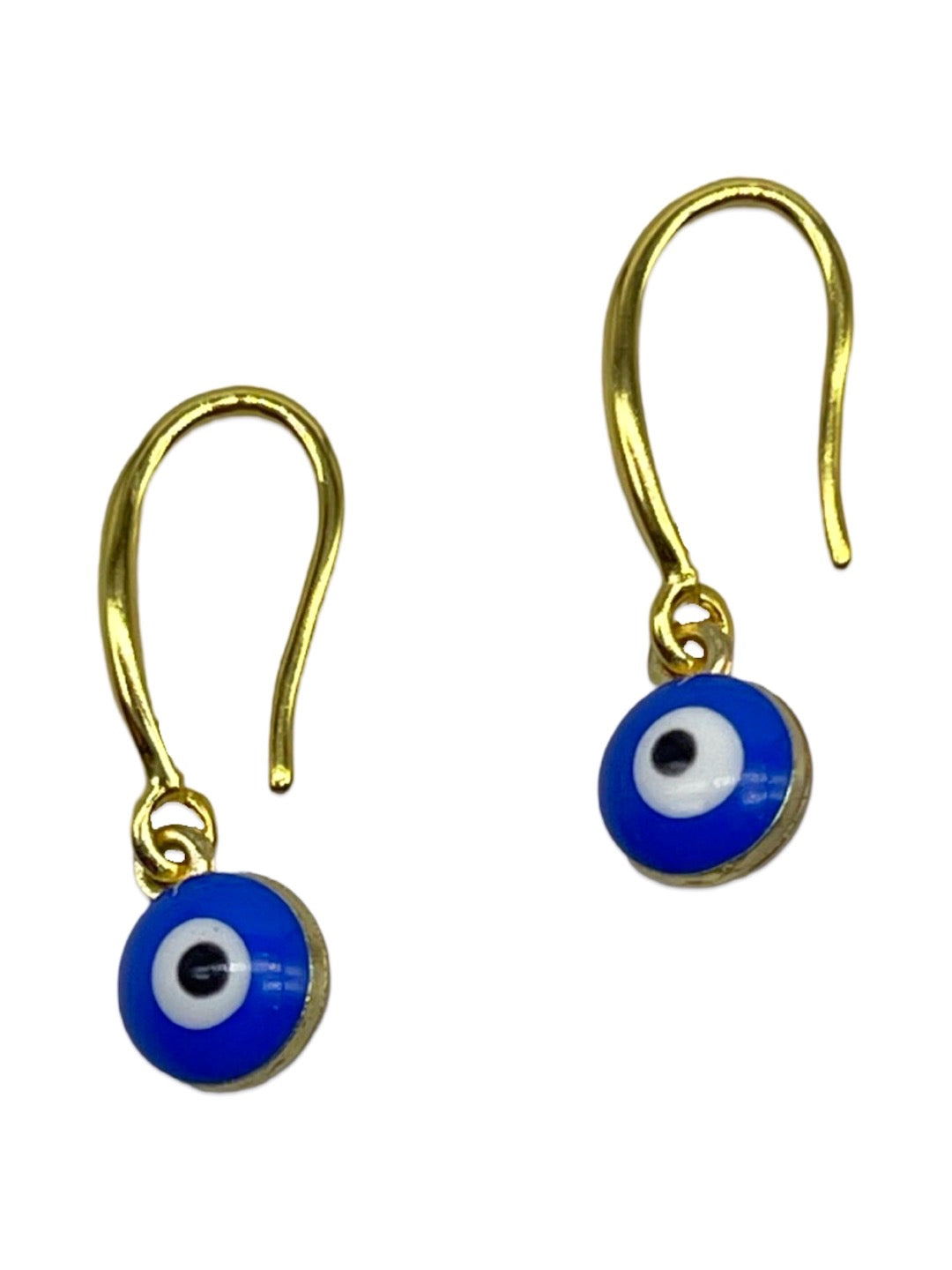 Small Blue Evil Eye Dangler Earrings