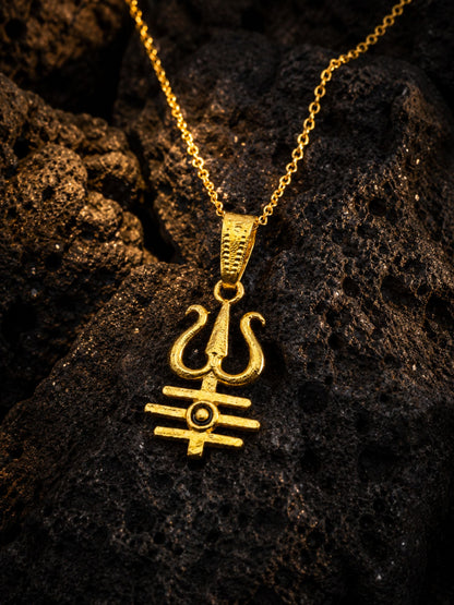 Trishul Pendant With Fancy Chain Necklace For Men & Women