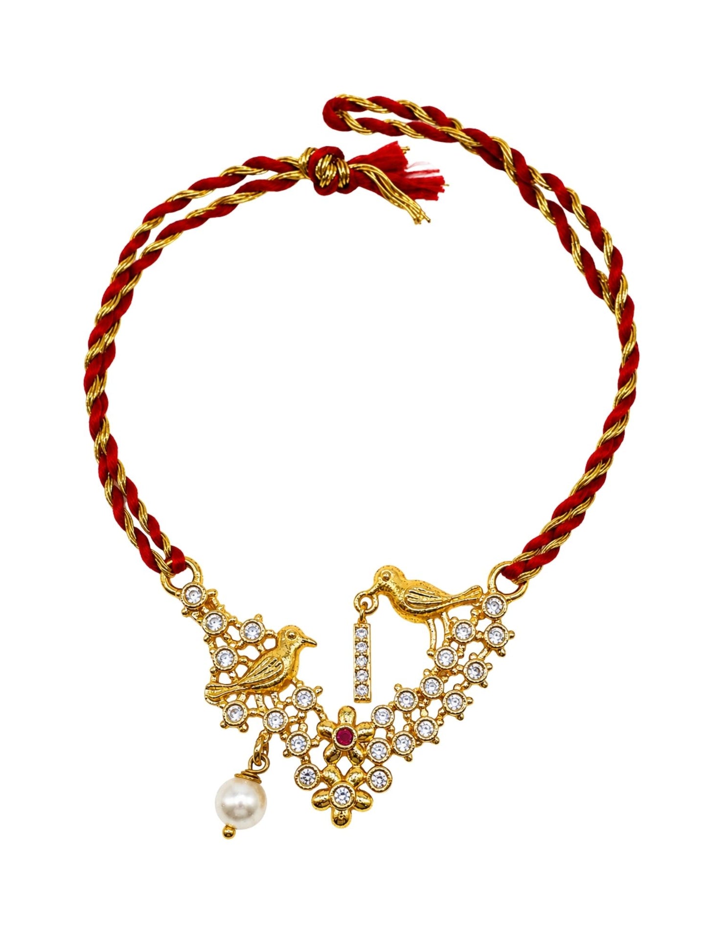 Letter Name Rakhi Designs Alphabet AD Gold Plated with Pearl Customized Pendant Raksha Bandhan