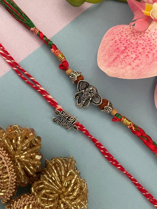 (Set of 2) Ganesha/Jai Shree Ram Name Rakhi Lumba