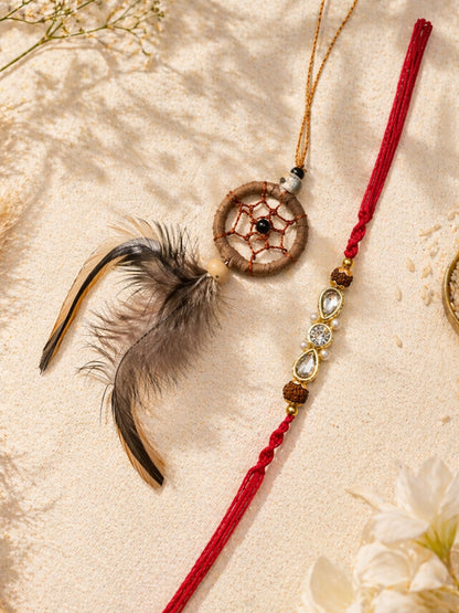 (Set of 2) Dreamcatcher Lumba Rakhi For Bhaiya Bhabhi