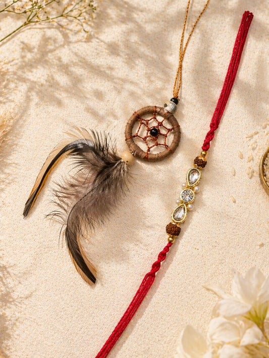 (Set of 2) Dreamcatcher Lumba Rakhi For Bhaiya Bhabhi