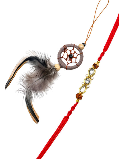 (Set of 2) Dreamcatcher Lumba Rakhi For Bhaiya Bhabhi
