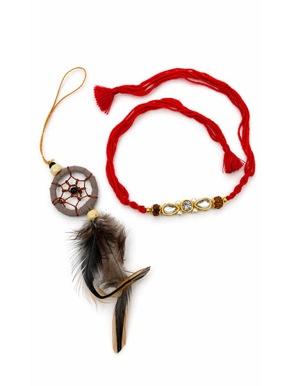 (Set of 2) Dreamcatcher Lumba Rakhi For Bhaiya Bhabhi