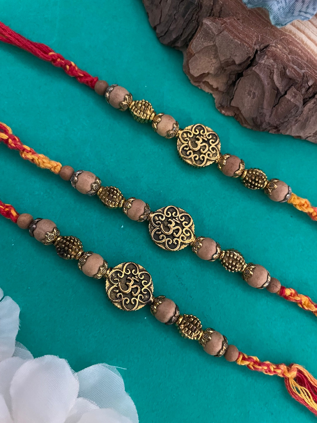 Shop Set Of 3 Om Chandan Rakhi Bracelet Online Digital Dress Room shop-set-of-3-om-chandan-rakhi-bracelet-online-digital-dress-room