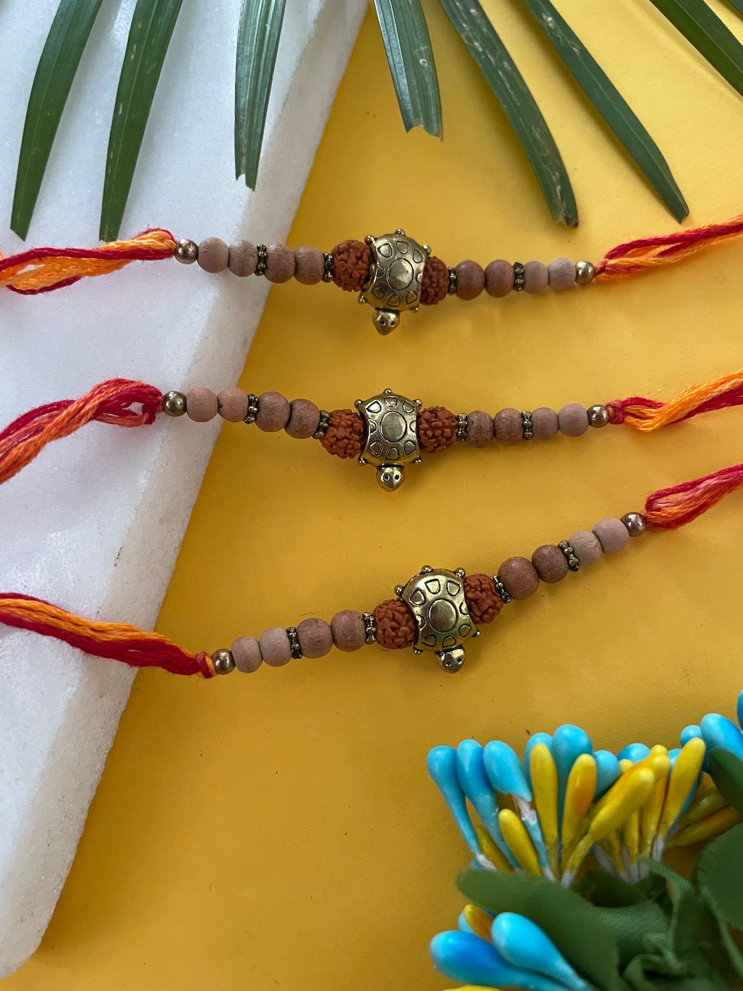 Shop (Set of 3) Turtle//Rudraksh Rakhi Online – Digital Dress Room